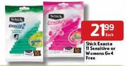 Shick Exacta 11 Sensitive or Womens 6+4 Free Each
