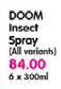 Doom Insect Spray(All Variants)-6 x 300ml