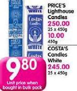 Costa's Candles White-450gm Each