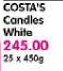 Costa's Candles White-25 x 450gm