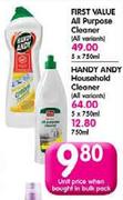 First Value All Purpose Cleaner(All Variants)-750ml Each