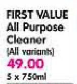 First Value All Purpose Cleaner(All Variants)-5 x 750ml