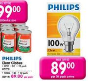 Philips Clear Globes(60W)-10 Per Pack