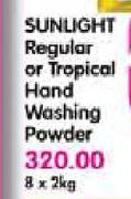 Sunlight Regular Or Tropical Hand Washing Powder - 8 x 2Kg