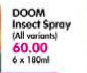 Doom Insect Spray (All Variants)-6 x 180ml 