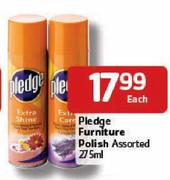 Pledge Furniture Polish Assorted - 275ml Each