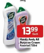 Handy Andy All Purpose Cream Assorted - 750ml Each