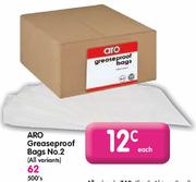 Aro Greaseproof Bags No.2-Each
