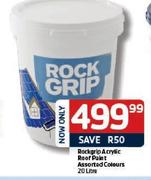Rockgrip Acrylic Roof Paint Assorted Colours-20Ltr Each
