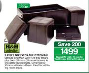 H&H Collection 5 Piece Niki Storage Ottoman