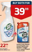 Handy Andy Power Cream Bathroom Cleaner Trigger-750ml Plus A Pouch-750ml Refill