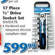 Worksman 17 Piece 1/2" Drive Socket Set-Per Set