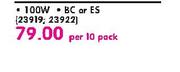 Philips Incandescent Globes-100W Per 10 Pack