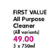 First Value All Purpose Cleaner (All Variants)-5X750ml