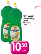 First Value Dishwashing Liquid-750ml Each