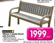Terrace Leisure Alfresco 3 Seater Bench With Arm Rest-Each