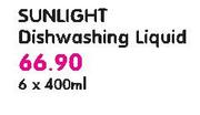 Sunlight Dishwashing Liquid-6x400Ml