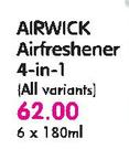 Airwick Airfreshener 4-in-1(All Variants)-6x180ml