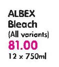 Albex Bleach(All Variants)-12 x 750ml