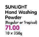 Sunlight Hand Washing Powder(Regular or Tropical)-10 x 250gm