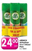 Airwick Airfreshener 4-In-1 Mixed Pack-3 x 180ml