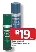 Brut Original Deodorant Assorted- 120ml Each