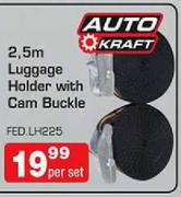 Auto Kraft 2.5m Luggage Holder With Cam Buckle-Per Set