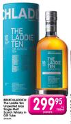 Bruichladdich The Laddie Ten Unpeated Islay Single Malt Scotch Whisky In Gift Tube-1 x 750ml