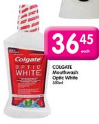 Colgate Mouthwash Optic White-500ml Each