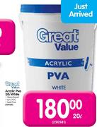 Great Value Acrylic PVA White-20ltr 