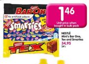 Nestle Mini's Bar One Tex & Smarties-24's