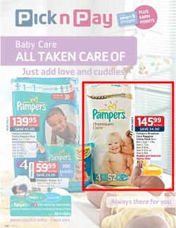 Pick n Pay : Baby Care (21 Apr - 5 May 2013), page 1