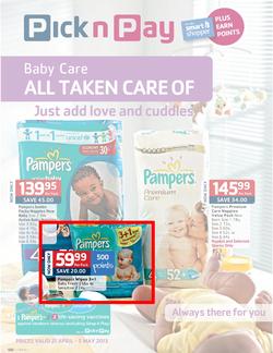 Pick n Pay : Baby Care (21 Apr - 5 May 2013), page 1