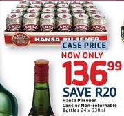 Hansa Pilsener Cans or Non-Returnable Bottles-24 x 330ml