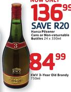 KWV 3-Year Old Brandy-750ml