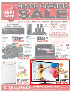 Hifi Corp : Tygervalley Grand Opening Sale (25 Apr - while stocks last), page 1