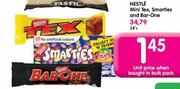 Nestle Mini Tex, Smarties and Bar-One-each