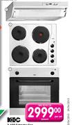 KIC 600 Extractor Fan+600mm Stainless Steel Hob +600 Eye Level Open Set