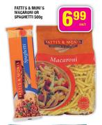 Fatti's & Moni's Macaroni or Spaghetti-500gm Each