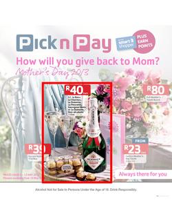 Pick n Pay : Mother's Day (5 May - 12 May 2013), page 1