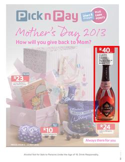 Pick n Pay : Mother's Day 2013 (5 May - 12 May 2013), page 1