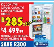 KIC 309 Litre(Gross Capacity)BOttom Freezer Fridge-Each