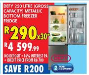 Defy 250 Litre(Gross Capacity) Metallic BOttom Freezer Fridge-Each