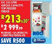 KIC 223 Litre(Gross Capacity) Top Freezer Fridge-Each