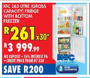 KIC 263 Litre(Gross Capacity) Fridge With BOttom Freezer-Each