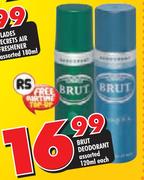 Brut Deodorant-120ml Each