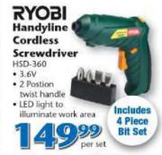 Ryobi Handyline Cordless Screwdriver HSD-360