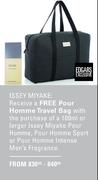 100ml Or Larger Issey Miyake Pour Homme, Pour Homme Sport Or Pour Homme Intense Men's Fragrance