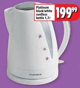 Platinum 1.7L Black/White Cordless Kettle