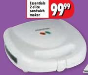 Essentials 2 Slice Sandwich Maker
